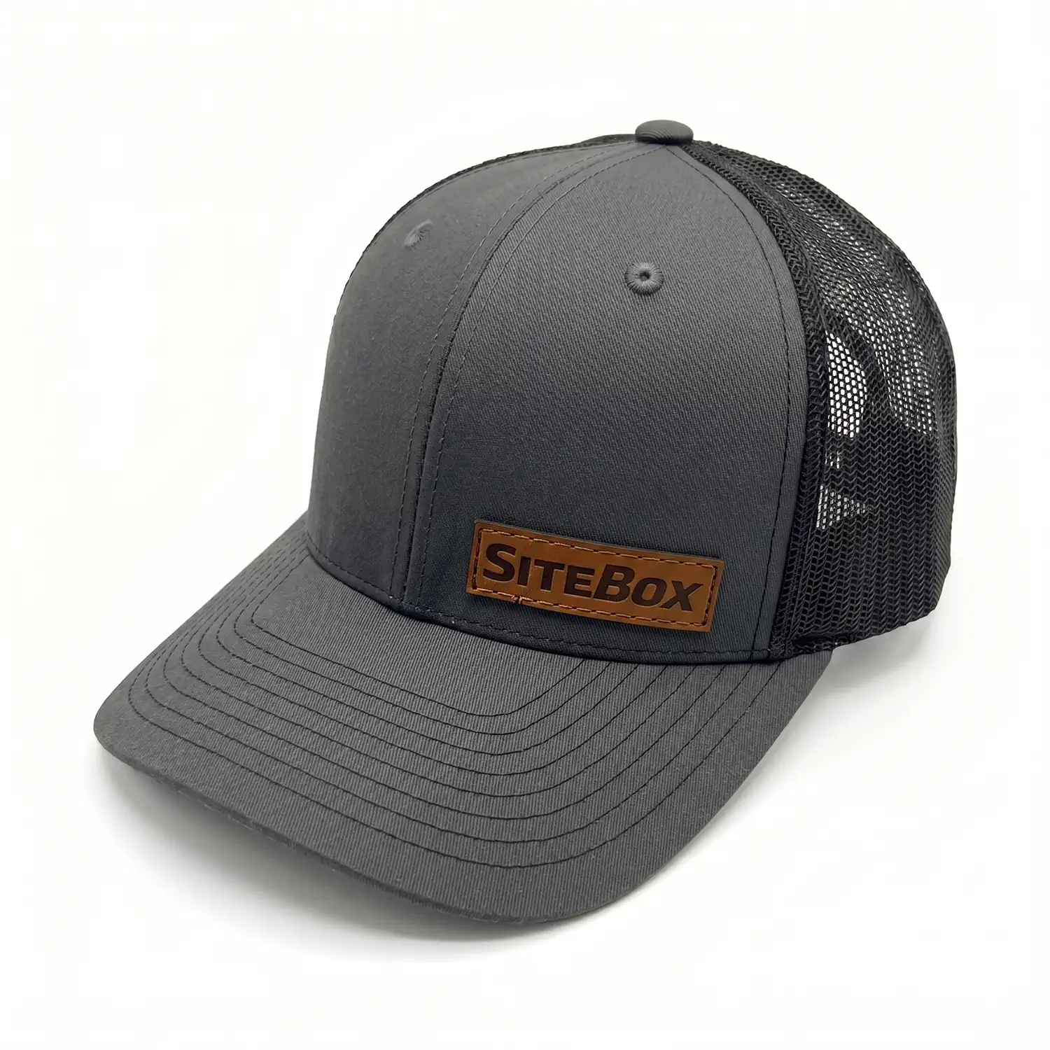 Leather Grey/Black Mesh Hat | SB